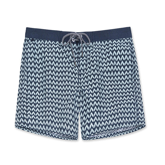 Geometric Abstract Design Collection Washed Vintage Swim Shorts