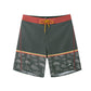Leaf & Colorblock Design Collection Performance Board Shorts