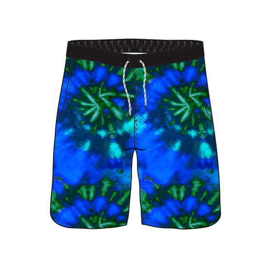 Scollap Hem Tie Dye Design Collection Swim Trunks