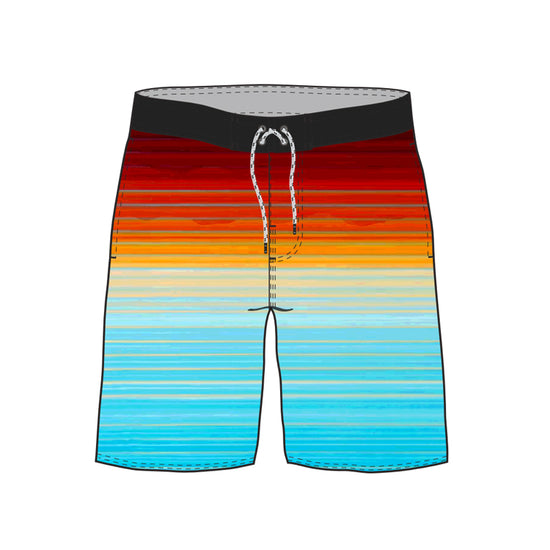 Straight Hem Color Gradient Collection Boardshorts