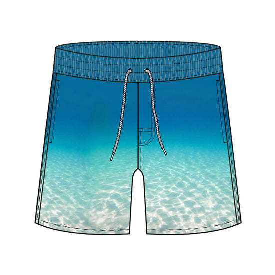 Straight Hem Picture Printed Collection Swim Trunks