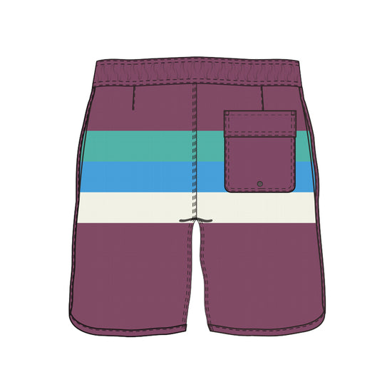 Scollap Hem Striped Design Collection Swim Trunks