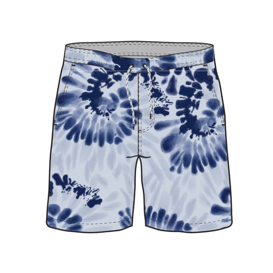 Straight Hem Tie Dye Design Collection Swim Trunks