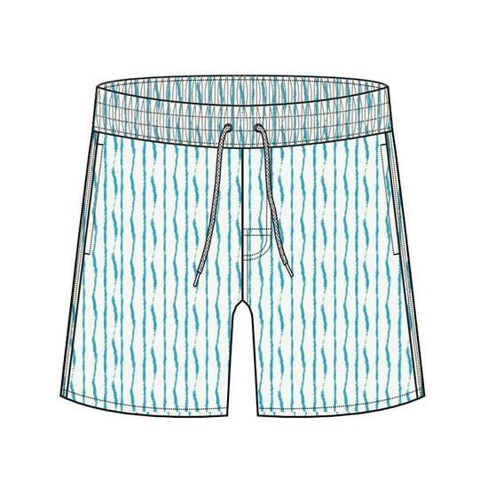 Straight Hem Tie Dye Design Collection Swim Trunks