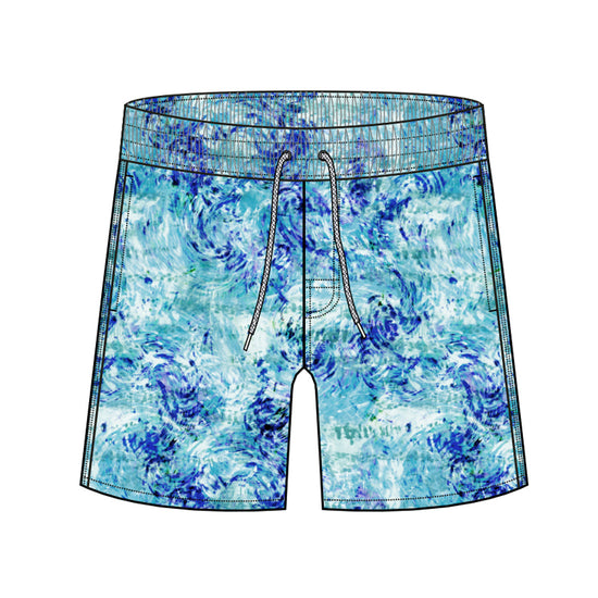 Straight Hem Tie Dye Design Collection Swim Trunks