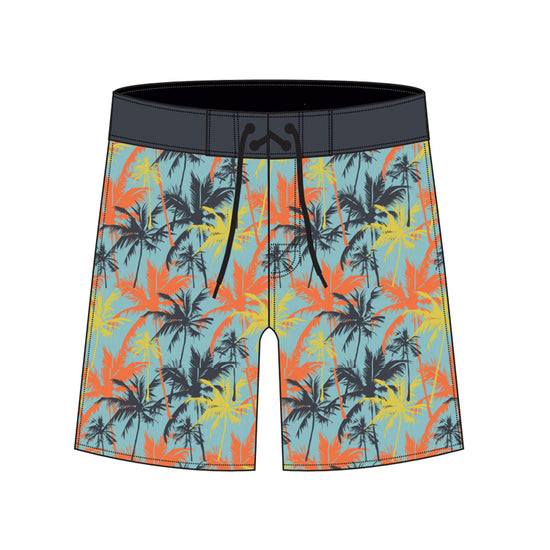 Straight Hem Coconut Tree Printed Collection Boardshorts