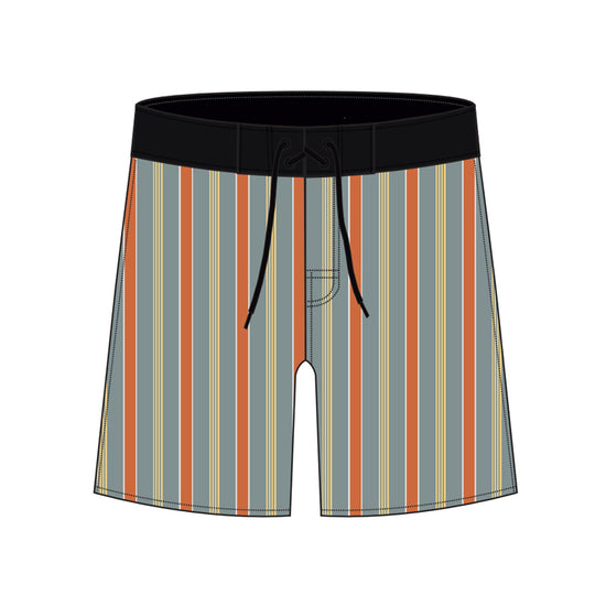 Straight Hem Striped Design Collection Boardshorts