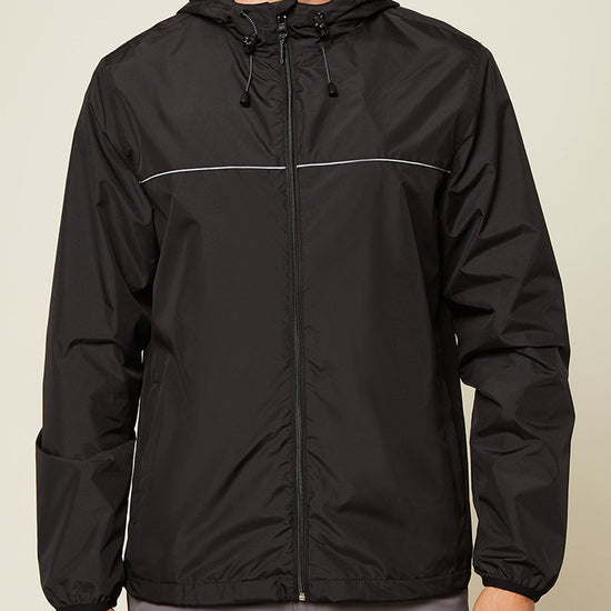 Black Waterproof Windbreaker Jacket